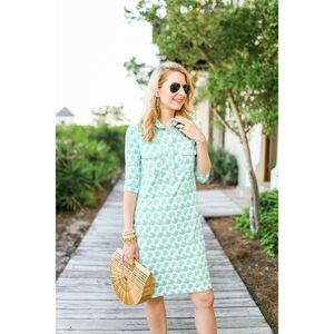 Persifor Windpenny Dress size XL Green Blue Wrinkle Resistant Pullover